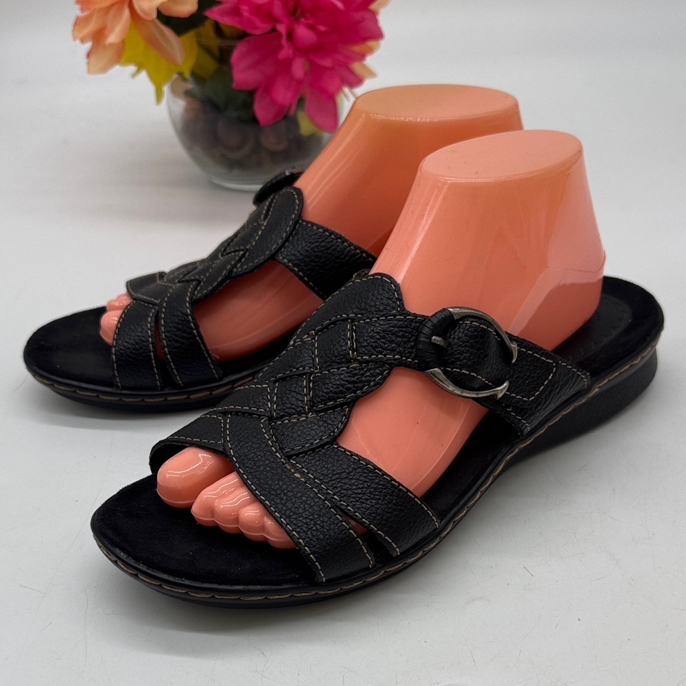 BareTraps Black Woven Sandals Size 9.5 BSN9325B